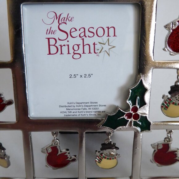 NEW CHRISTMAS HOLIDAY SILVER CHARM FRAME SNOWMAN CARDINAL - Picture 11 of 11